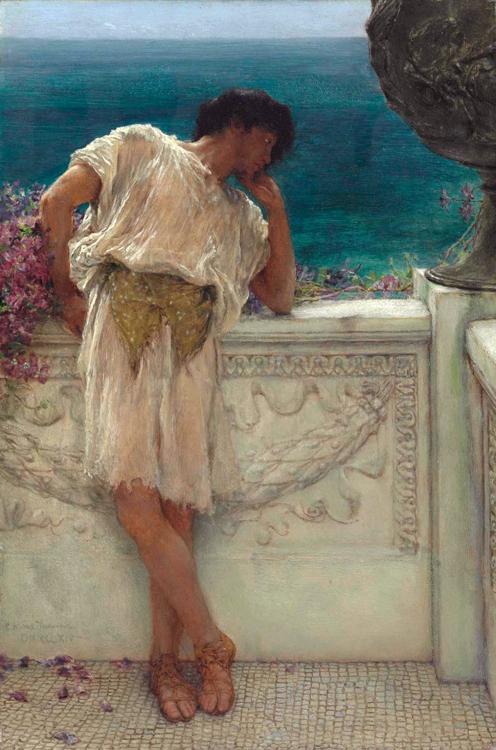 Alma-Tadema, Sir Lawrence The Poet Gallus Dreaming (mk23) Sweden oil painting art